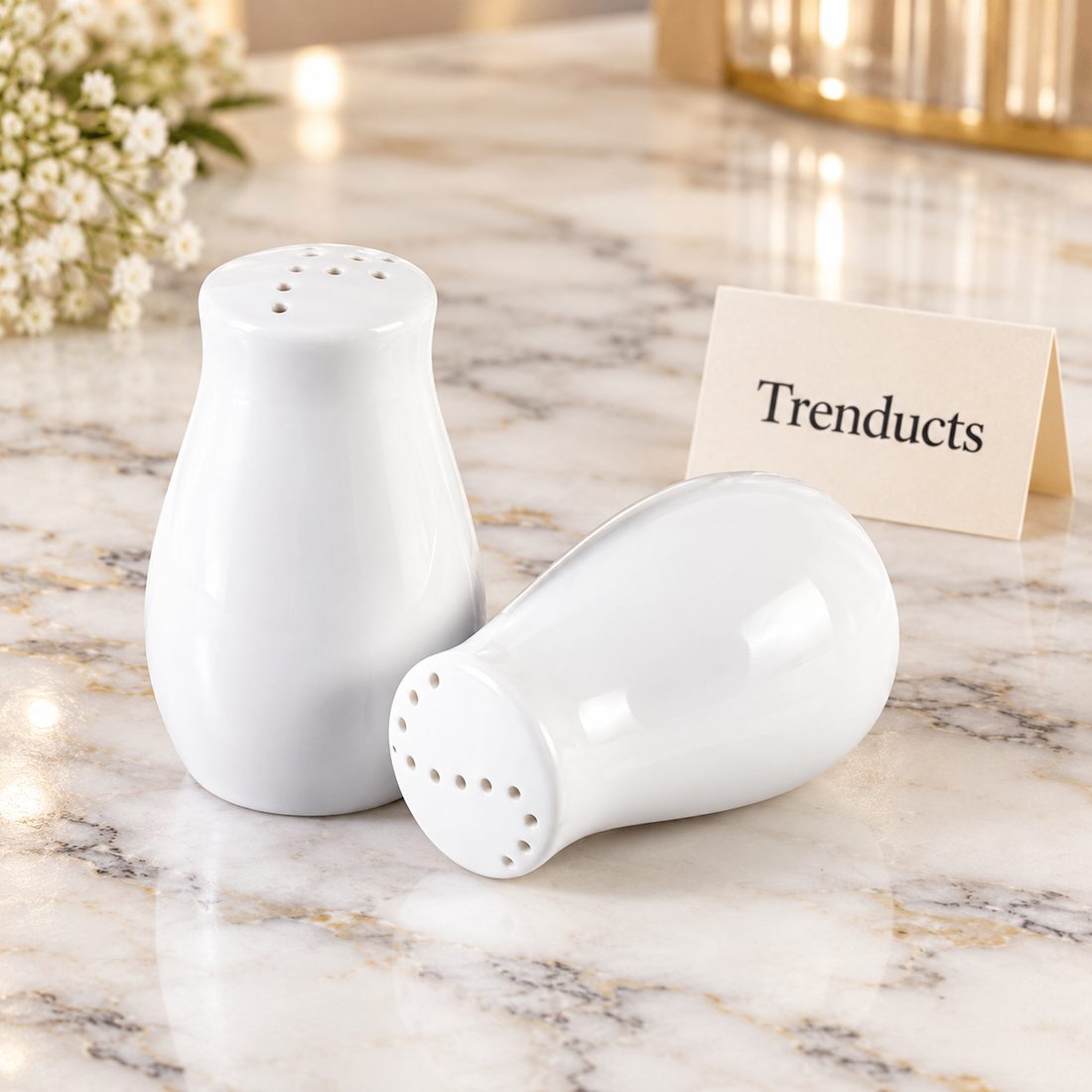 Brilliant Salt and Pepper Set - 2 Piece White Shakers